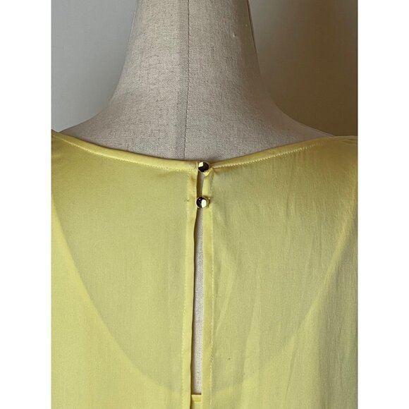 Ali Ro‎ Yellow Silk Tank Overlay Geometric Sequins Skirt Mini Dress Size 4 - Picture 7 of 10